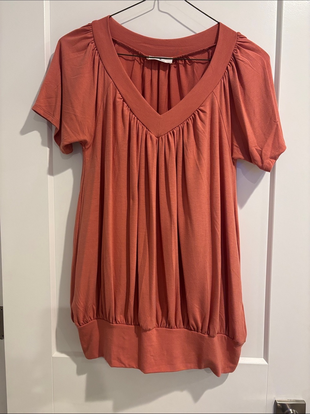 Zenana Women’s Short Sleeve V-neck Blouse Medium
